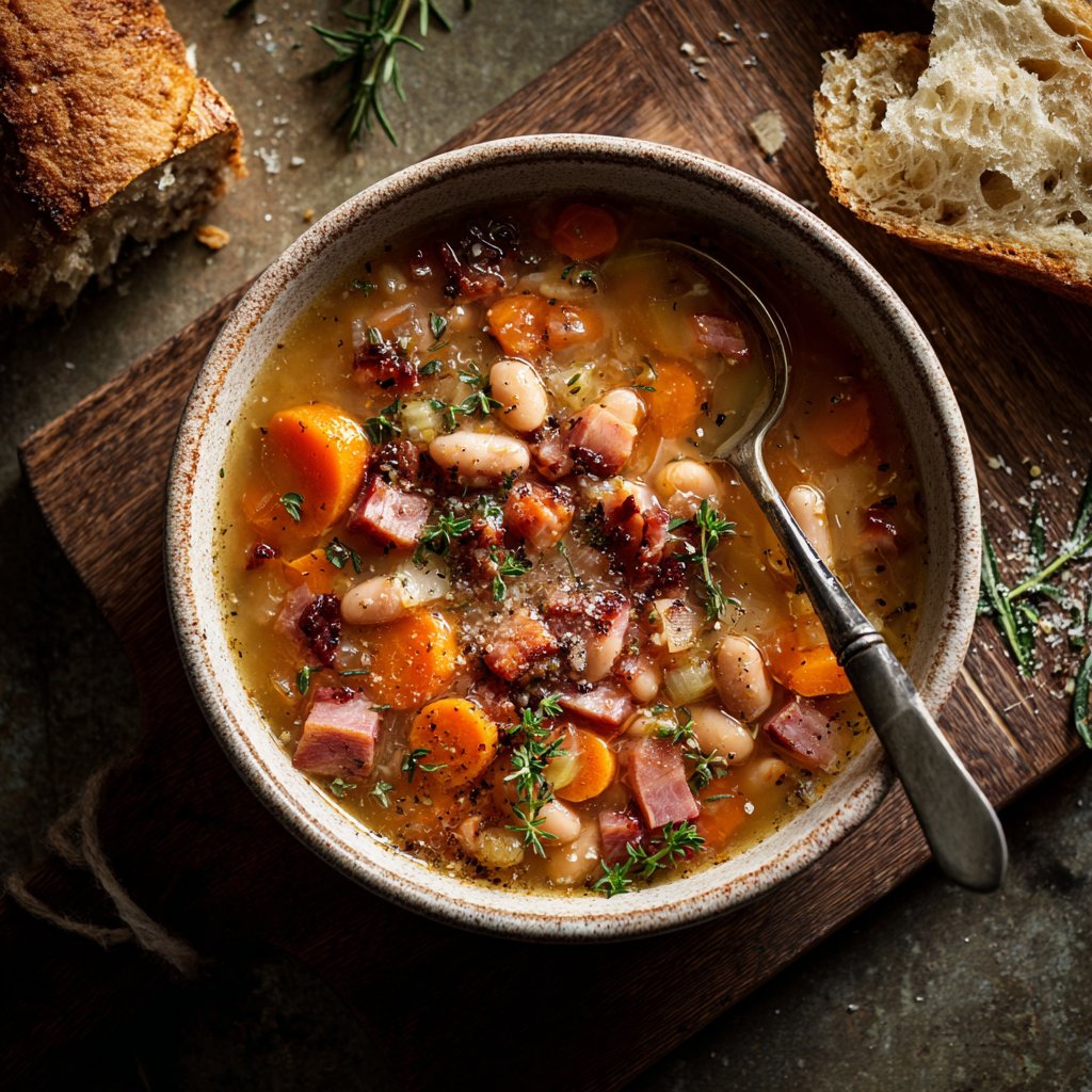 Ham and Bean Soup with Rustic Herbs