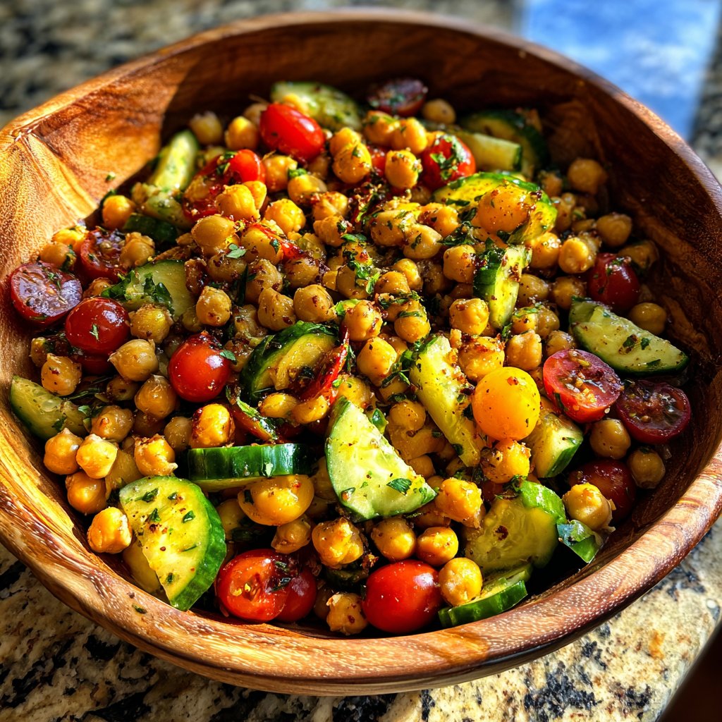 Crunchy Chickpea & Cucumber Salad