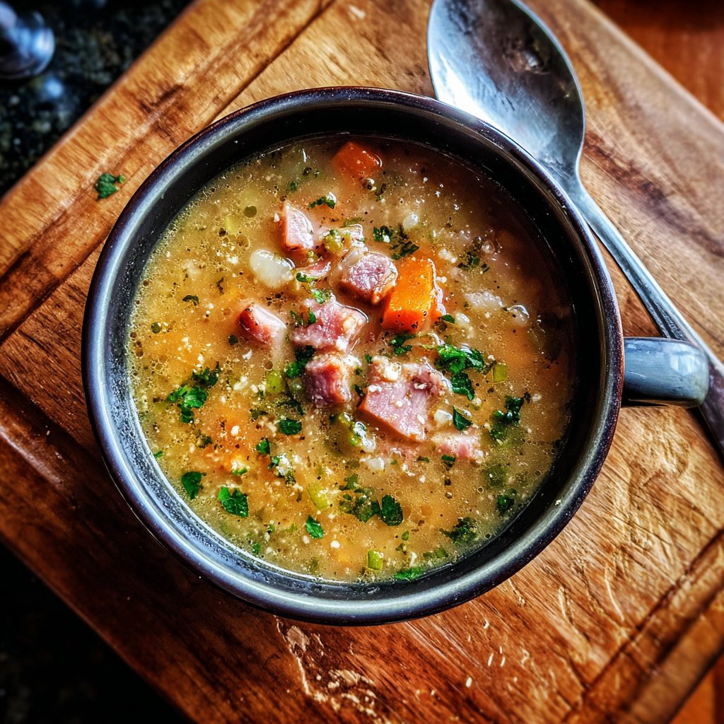 Ham and Bean Soup with Creamy Garlic