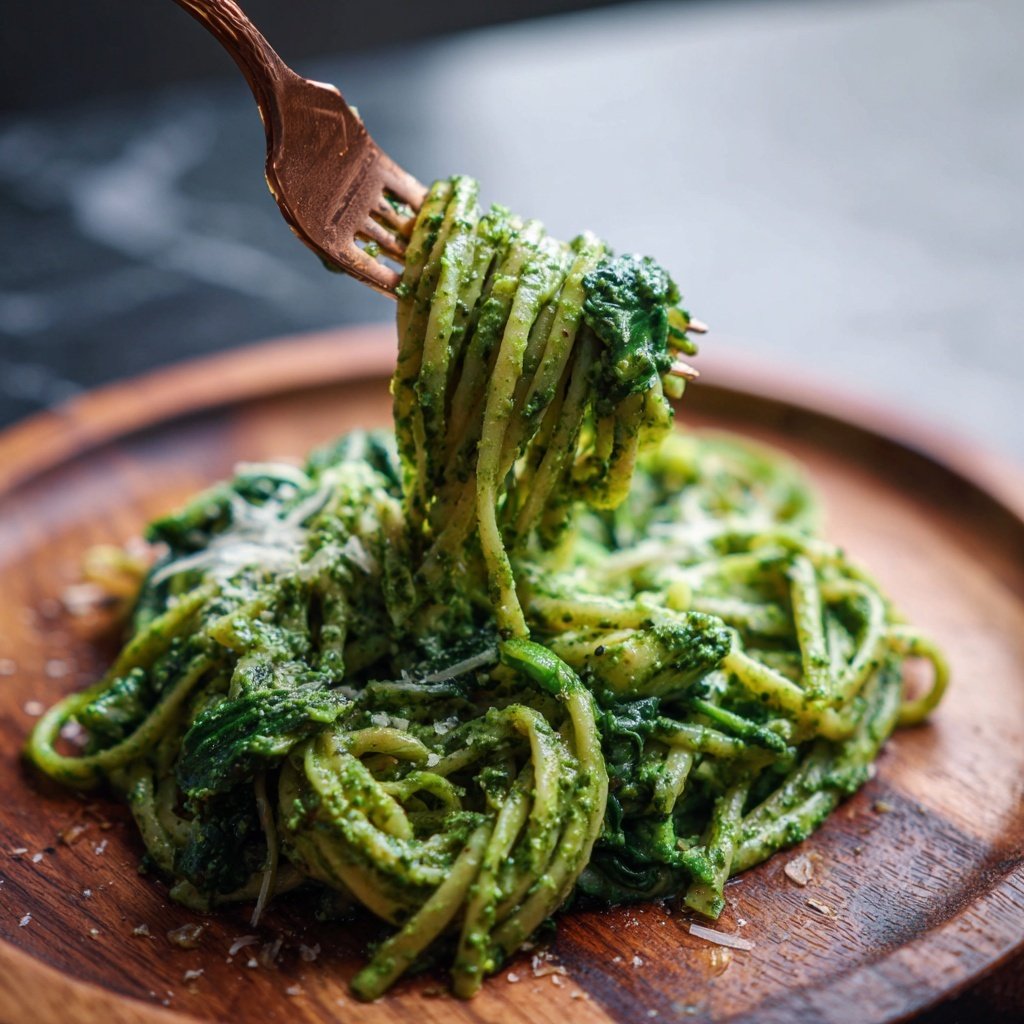 Salmon Pasta with Spinach Pesto