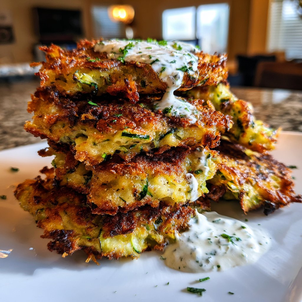 Zucchini Fritters with Tzatziki